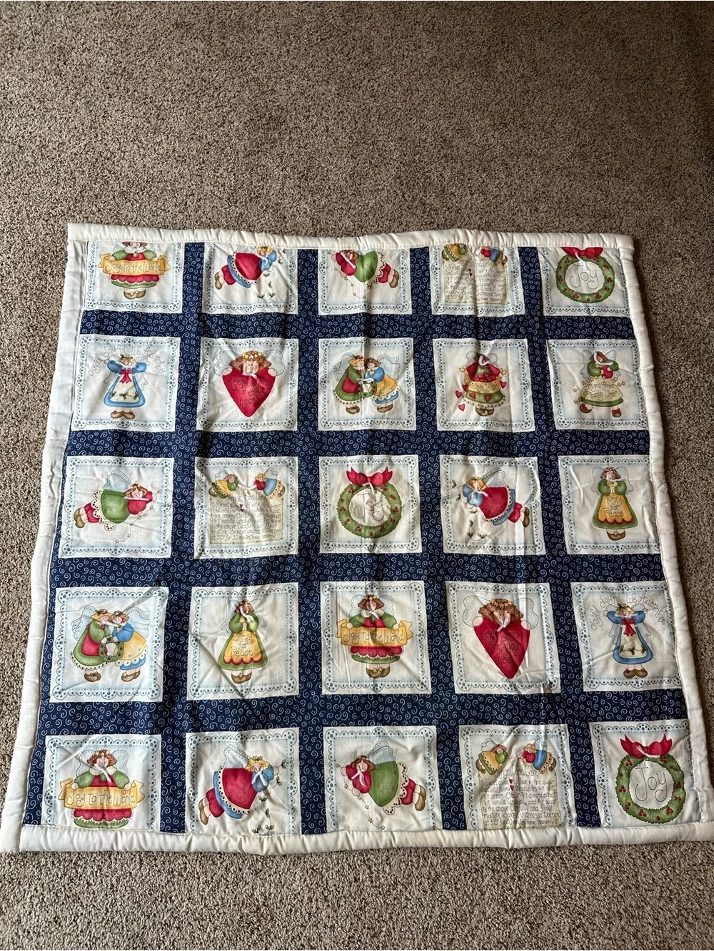 Vintage Christmas Angel Lap/Wall Quilt Fabric Panel Design Dianna Marcum Winter